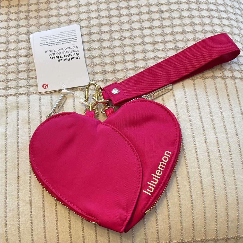 lululemon athletica Pink Heart Wristlet